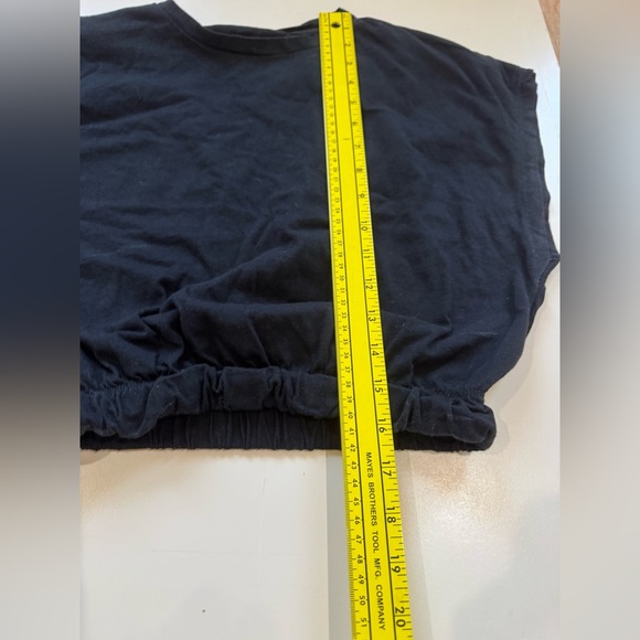 Cinched Crop Top Women’s Size Small Cotton Black‎ No Tag Maybe Med - Picture 5 of 5
